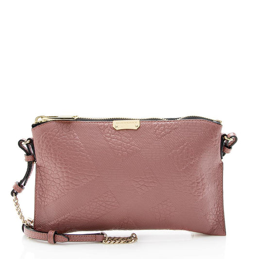 Burberry Embossed Peyton Leather Pink Crossbody Bag