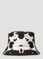 BURBERRY LOGO PATCH COW PRINT BUCKET HAT
