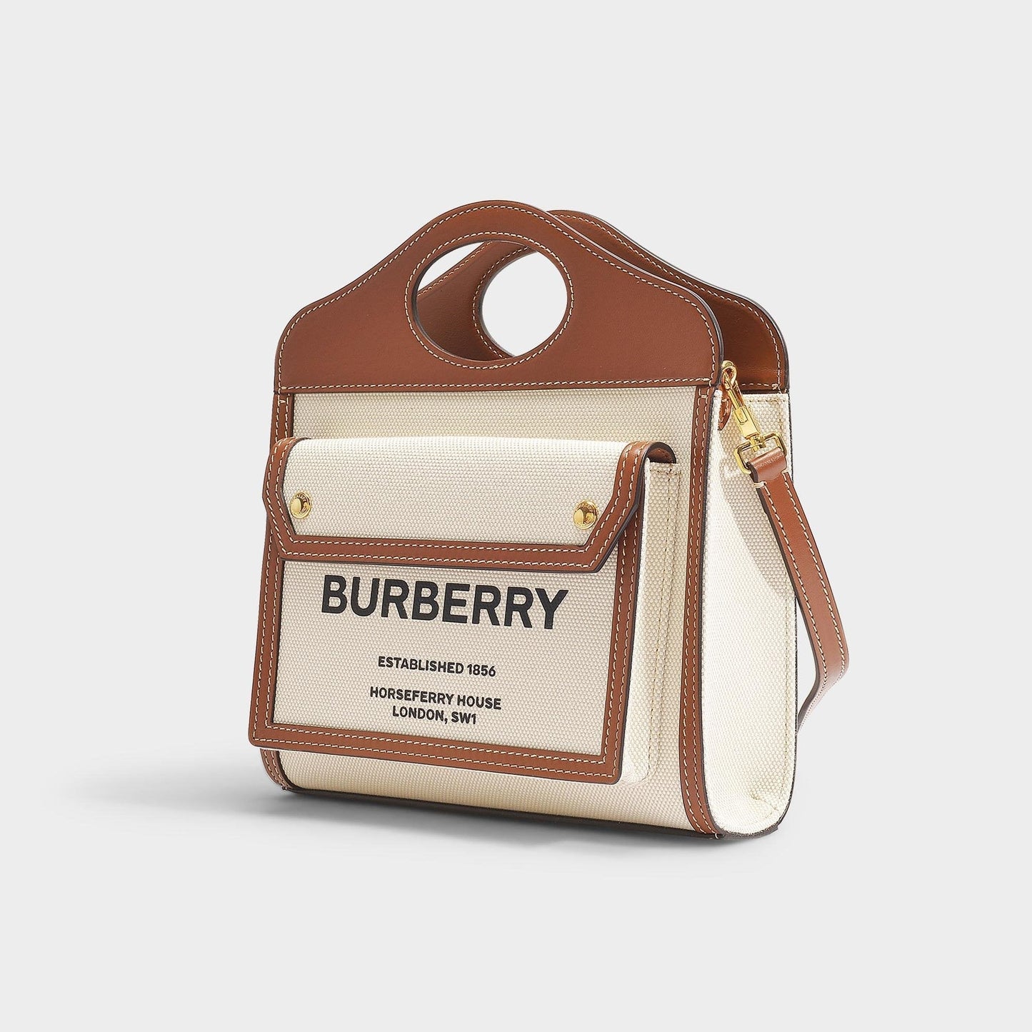 Burberry Mini and Leather Beige Crossbody Bag