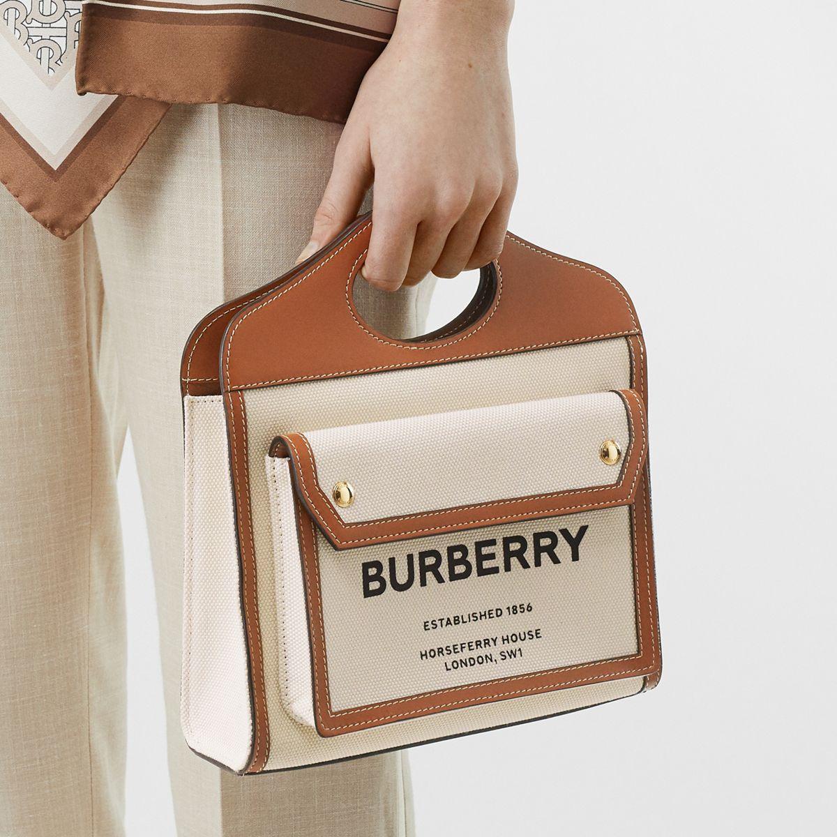 Burberry Mini and Leather Beige Crossbody Bag