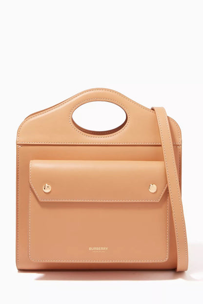 Burberry MINI POCKET Leather Crossbody Bag