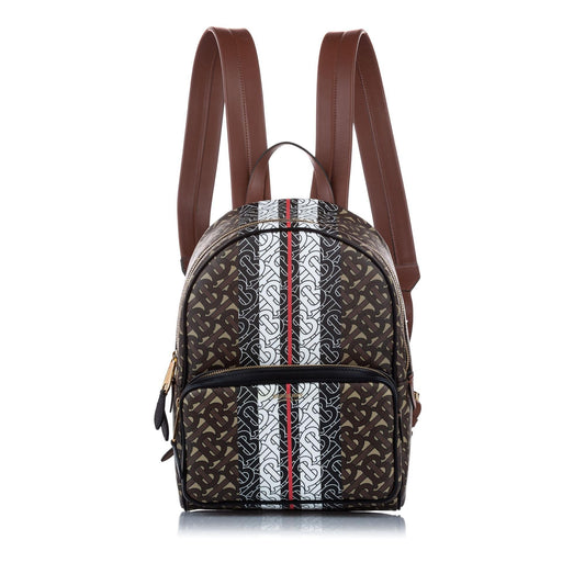 Burberry Coated Logo Canvas Brown Backpack