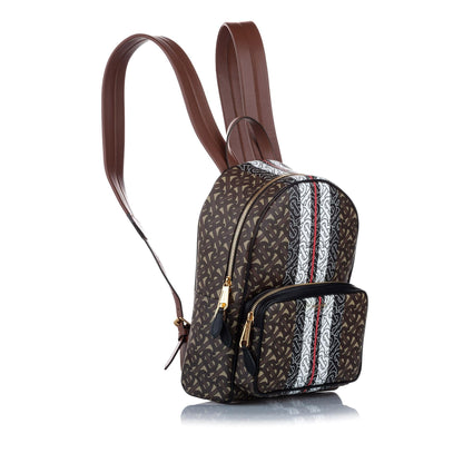 Burberry Coated Logo Canvas Brown Backpack