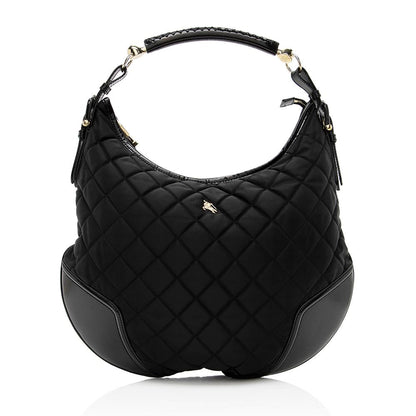 Burberry Hoxton Leather Black Hobo Bag