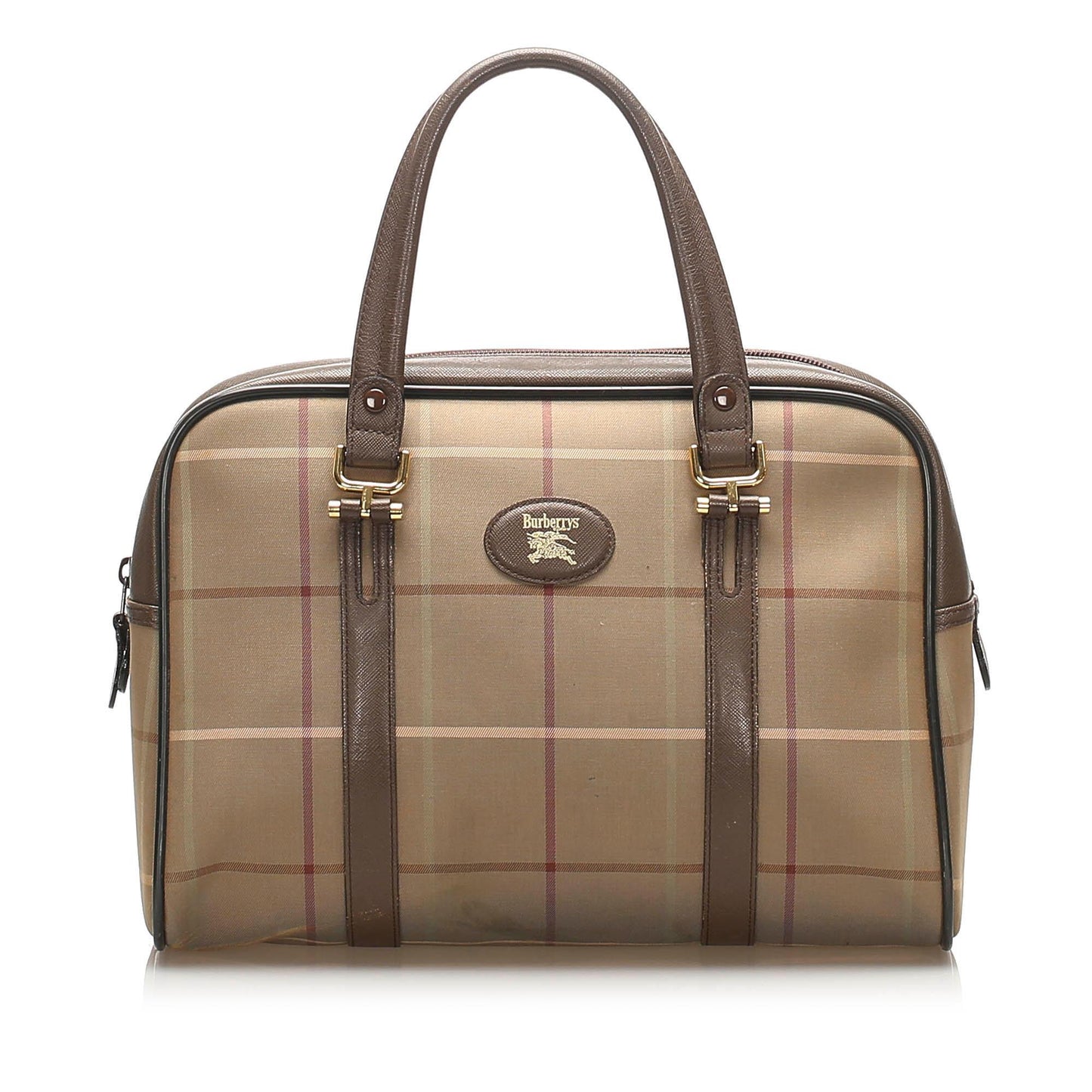 Burberry Boston Canvas Brown Handbag