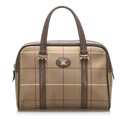 Burberry Boston Canvas Brown Handbag