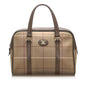 Burberry Boston Canvas Brown Handbag