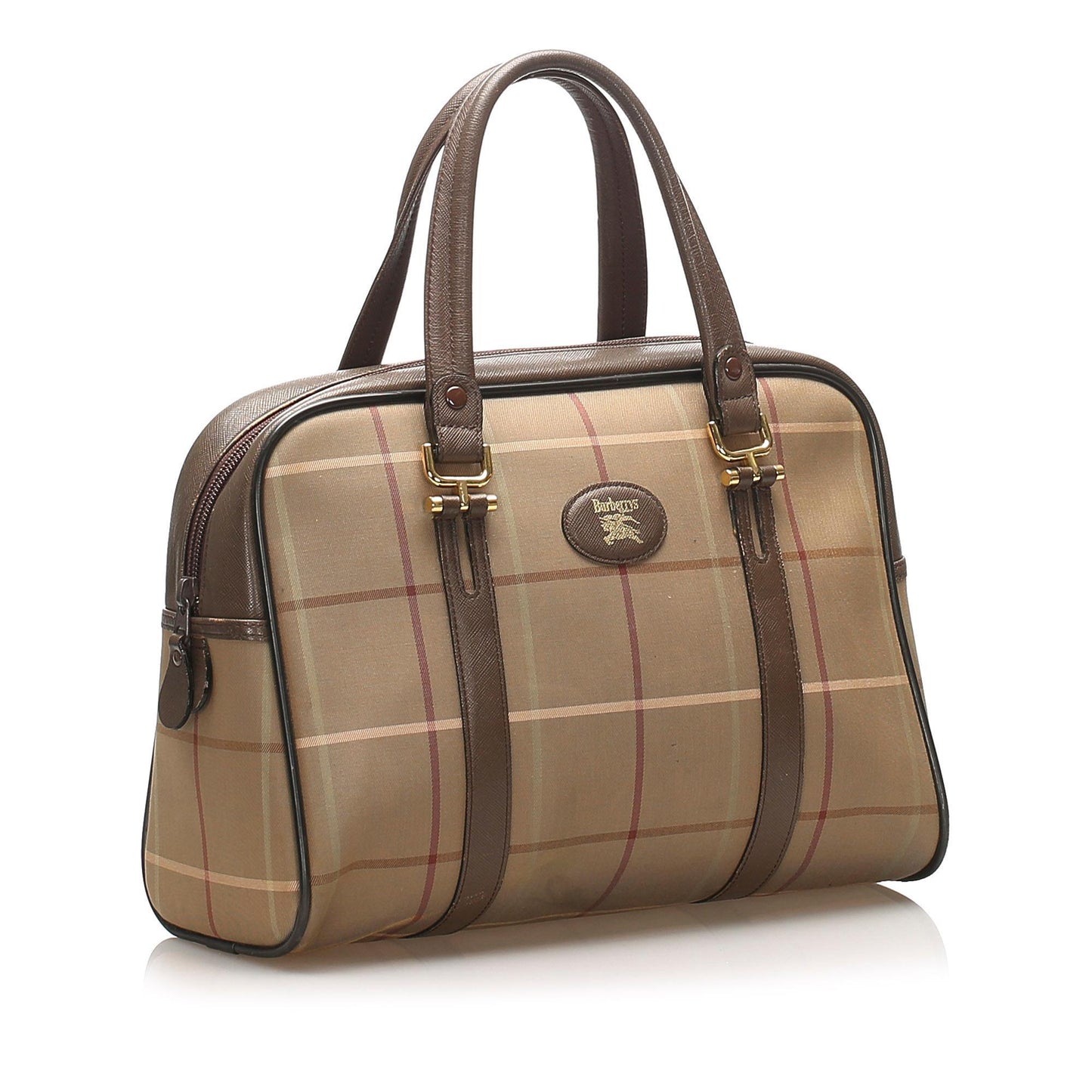 Burberry Boston Canvas Brown Handbag