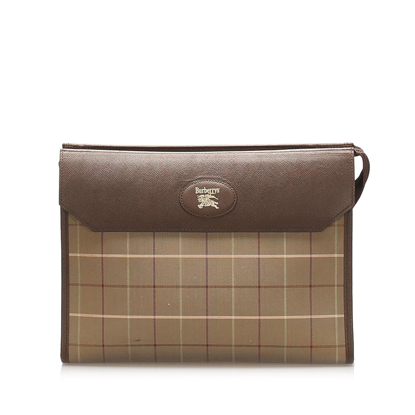 Burberry Canvas Brown Clutch Bag