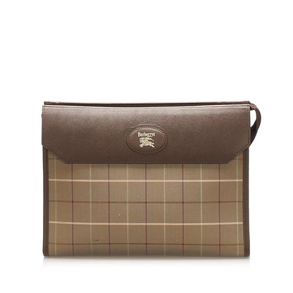 Burberry Canvas Brown Clutch Bag