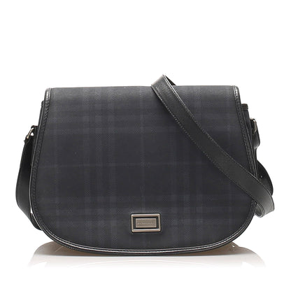 Burberry Coated Body Canvas Blue Crossbody Bag