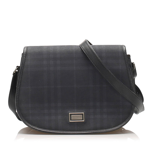 Burberry Coated Body Canvas Blue Crossbody Bag