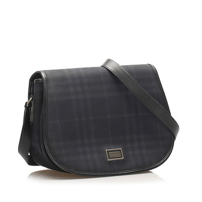 Burberry Coated Body Canvas Blue Crossbody Bag