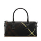 Burberry Cotton Plaid Black Handbag