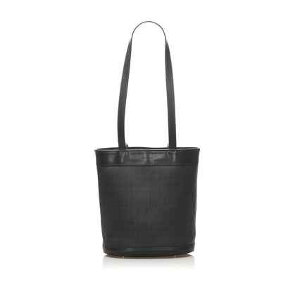 Burberry Smoke Coated Canvas Black Shoulder Bag