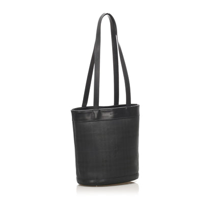 Burberry Smoke Coated Canvas Black Shoulder Bag