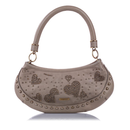 Burberry Studded Leather Brown Shoulder Bag