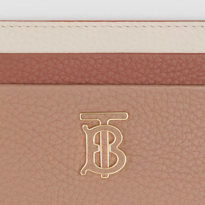 BURBERRY TRI-TONE GRAINY LEATHER TB CARD CASE