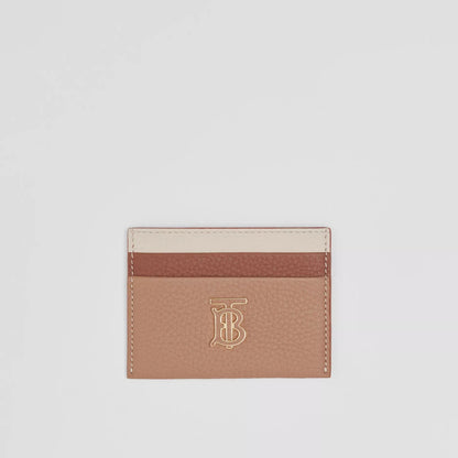BURBERRY TRI-TONE GRAINY LEATHER TB CARD CASE