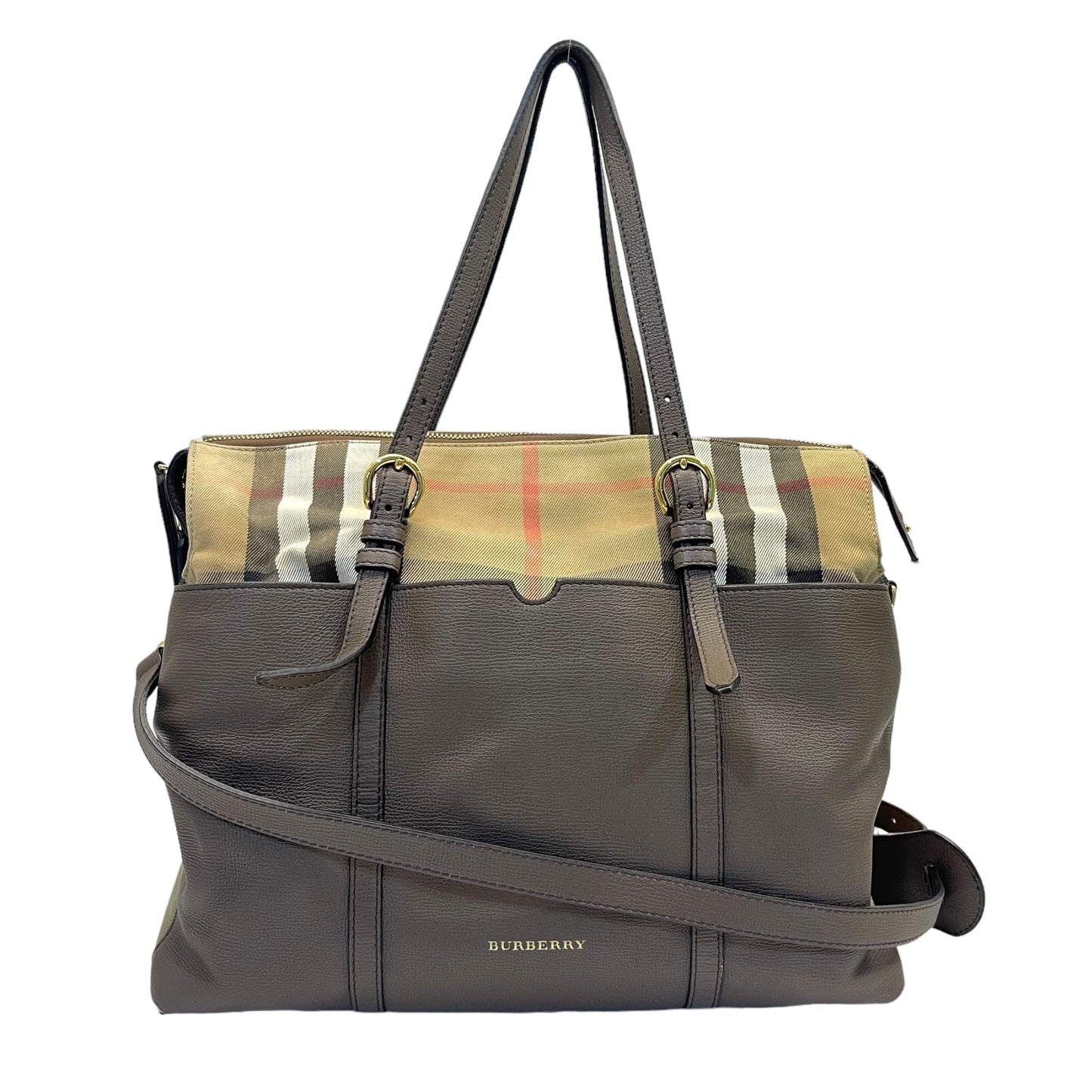 Burberry Mason And Leather Tote Bag