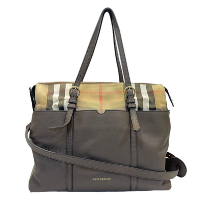 Burberry Mason And Leather Tote Bag