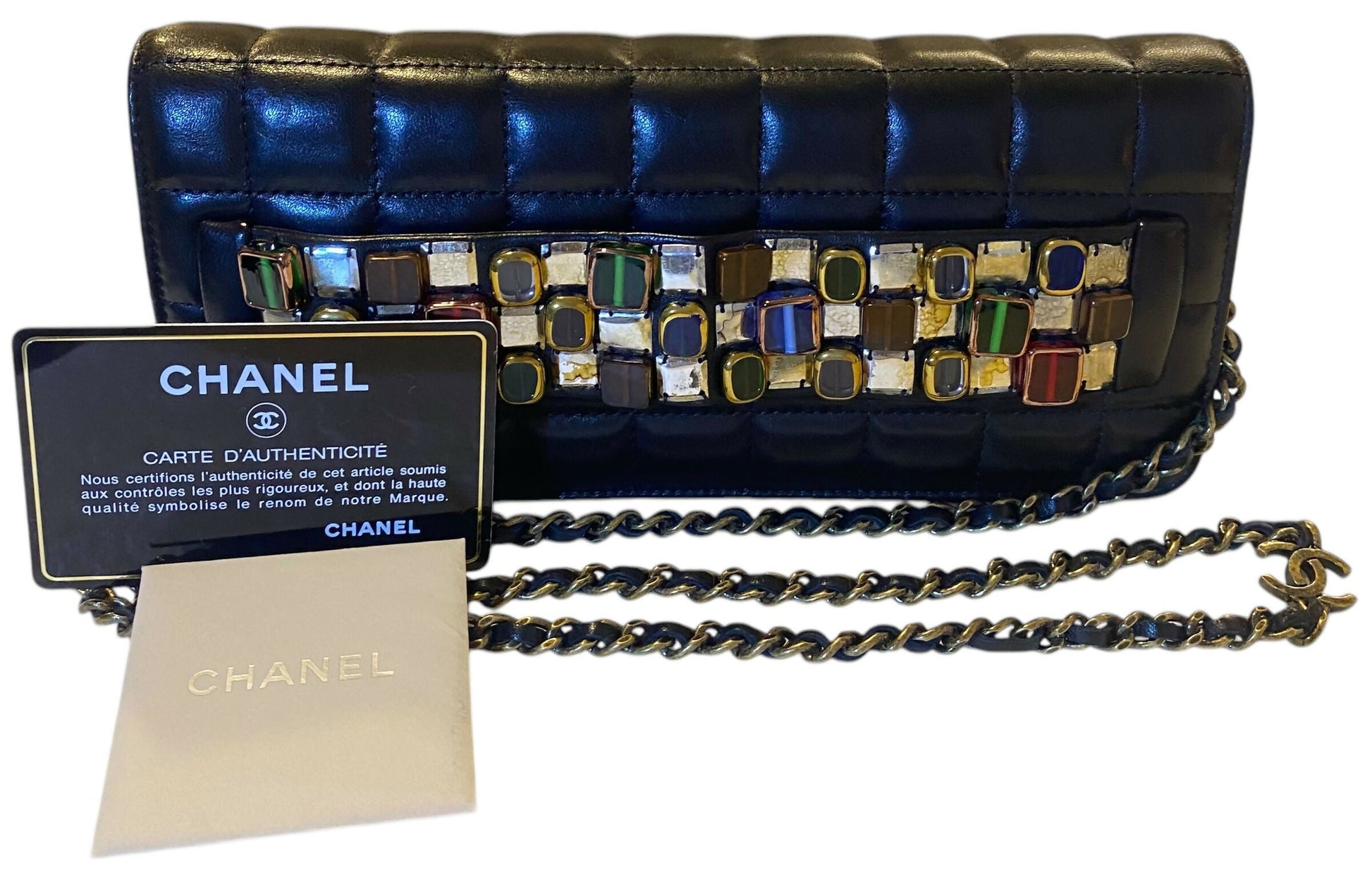 Chanel Luxury Lambskin Black Clutch Style 2 Rovelle Bags