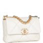 Chanel Medium 19 Flap Bag White Calfskin Mixed Hardware Rovelle Bags