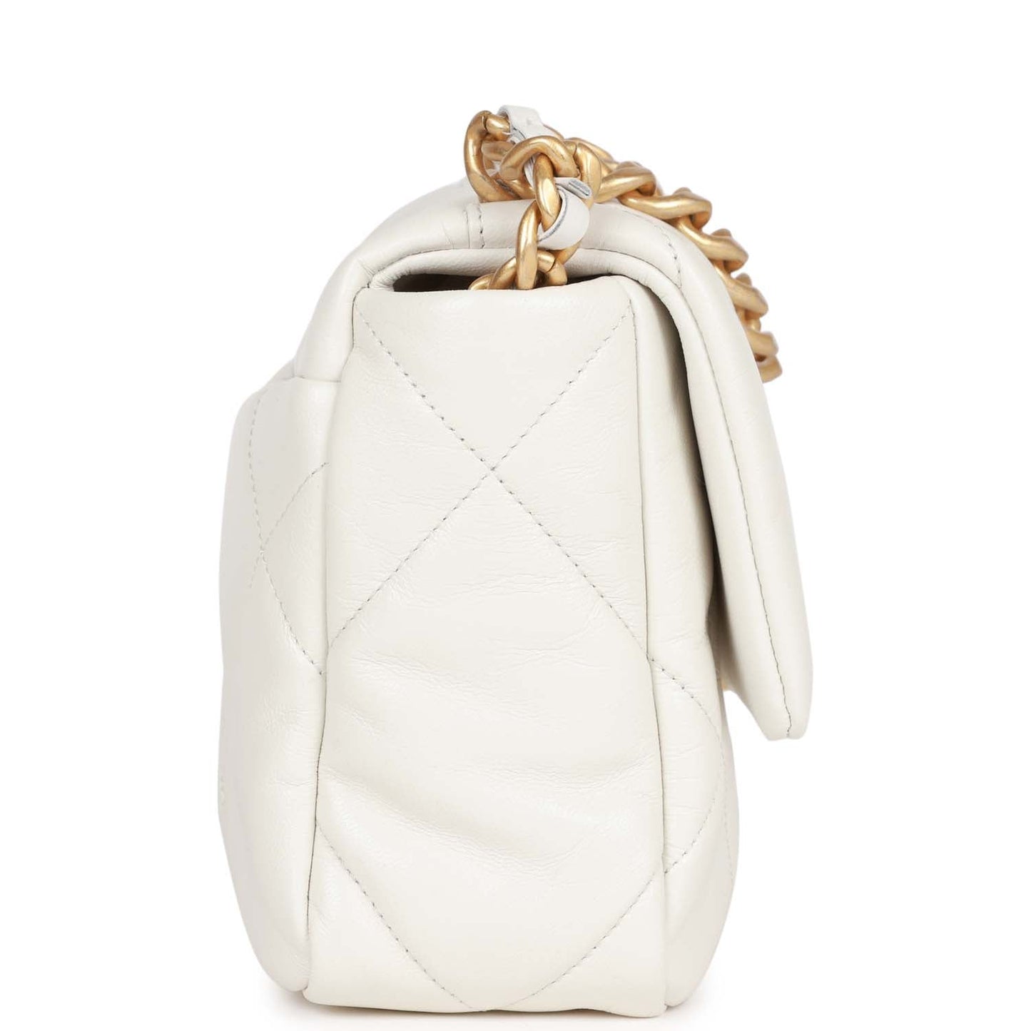 Chanel Medium 19 Flap Bag White Calfskin Mixed Hardware Rovelle Bags