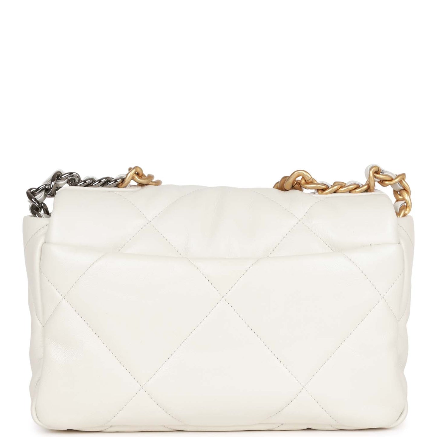 Chanel Medium 19 Flap Bag White Calfskin Mixed Hardware Rovelle Bags