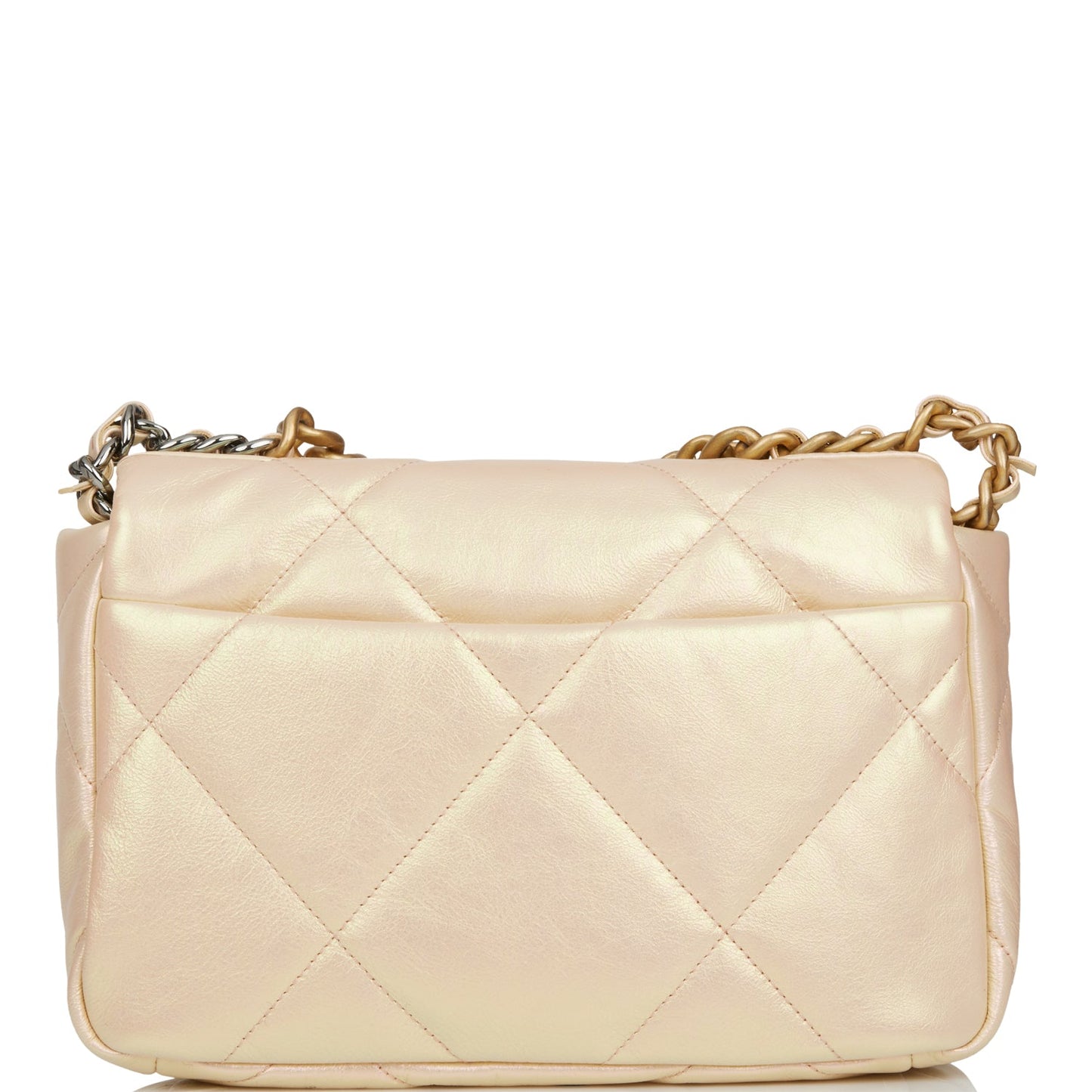 Chanel Medium 19 Flap Bag Rose Iridescent Calfskin Mixed Hardware Rovelle Bags