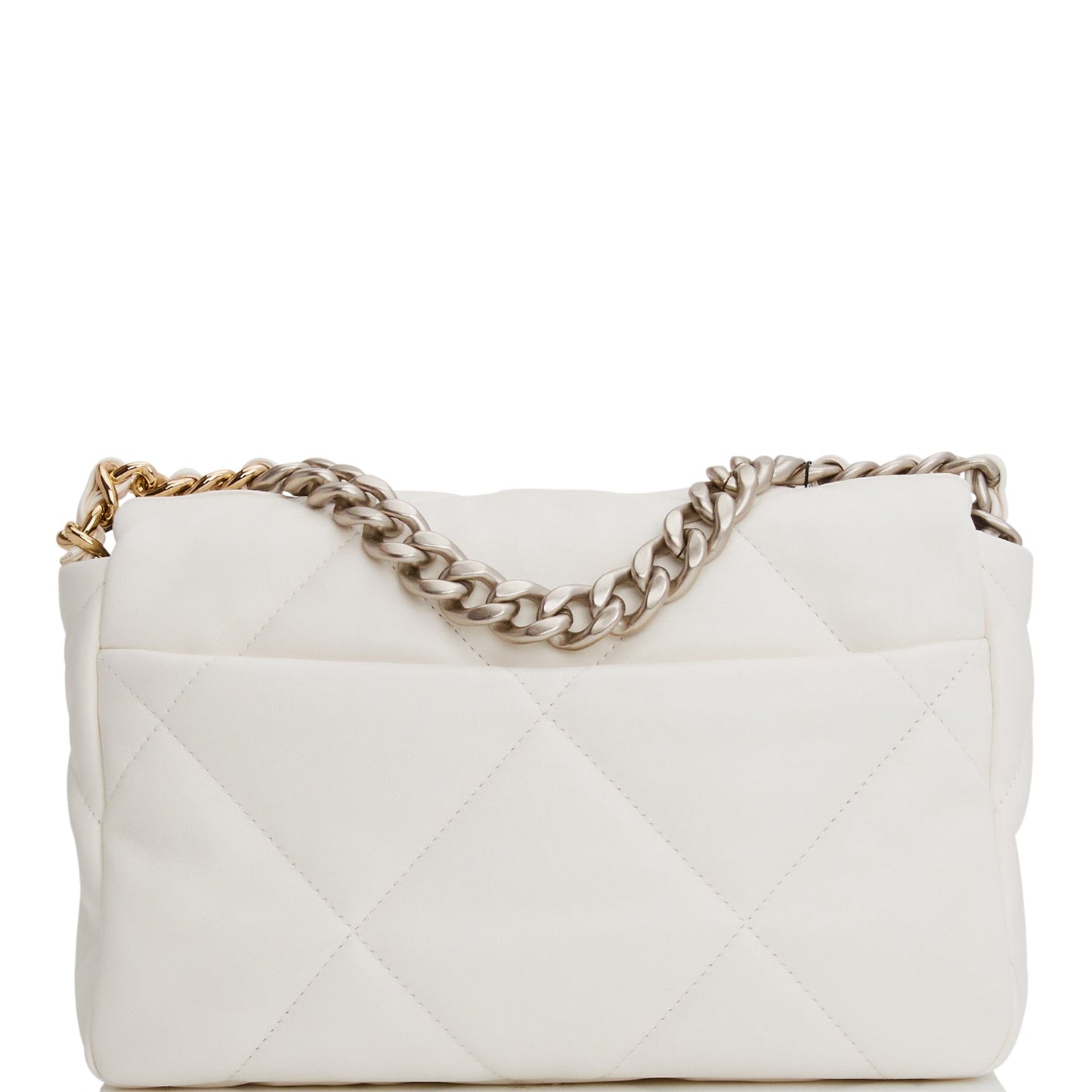 Chanel Medium 19 Flap Bag White Goatskin Mixed Hardware Rovelle Bags