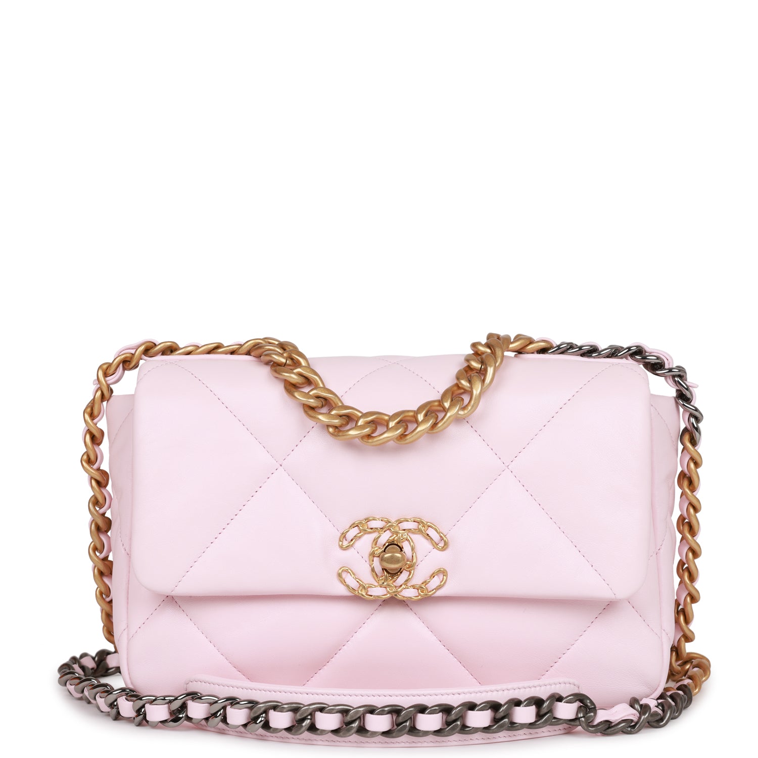 Chanel Medium 19 Flap Bag Light Pink Lambskin Mixed Hardware Rovelle Bags