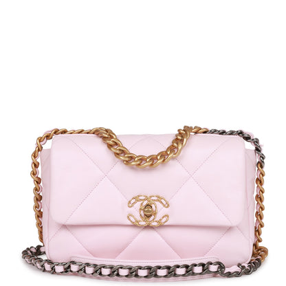 Chanel Medium 19 Flap Bag Light Pink Lambskin Mixed Hardware Rovelle Bags