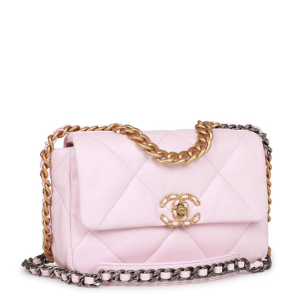 Chanel Medium 19 Flap Bag Light Pink Lambskin Mixed Hardware Rovelle Bags