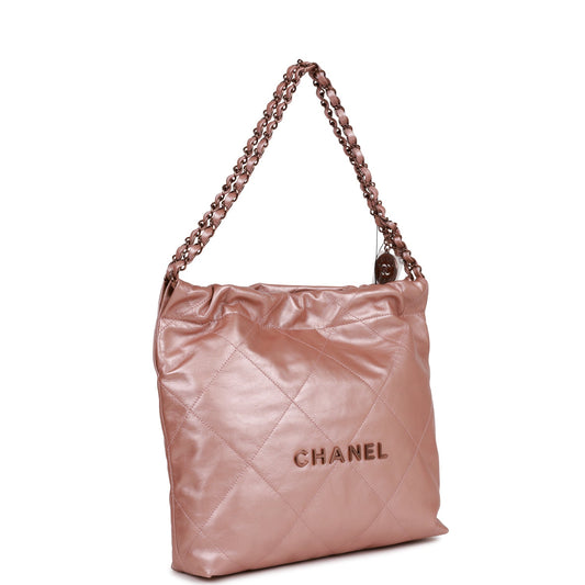 Chanel Small 22 Bag Copper Calfskin Rose Gold Hardware Rovelle Bags