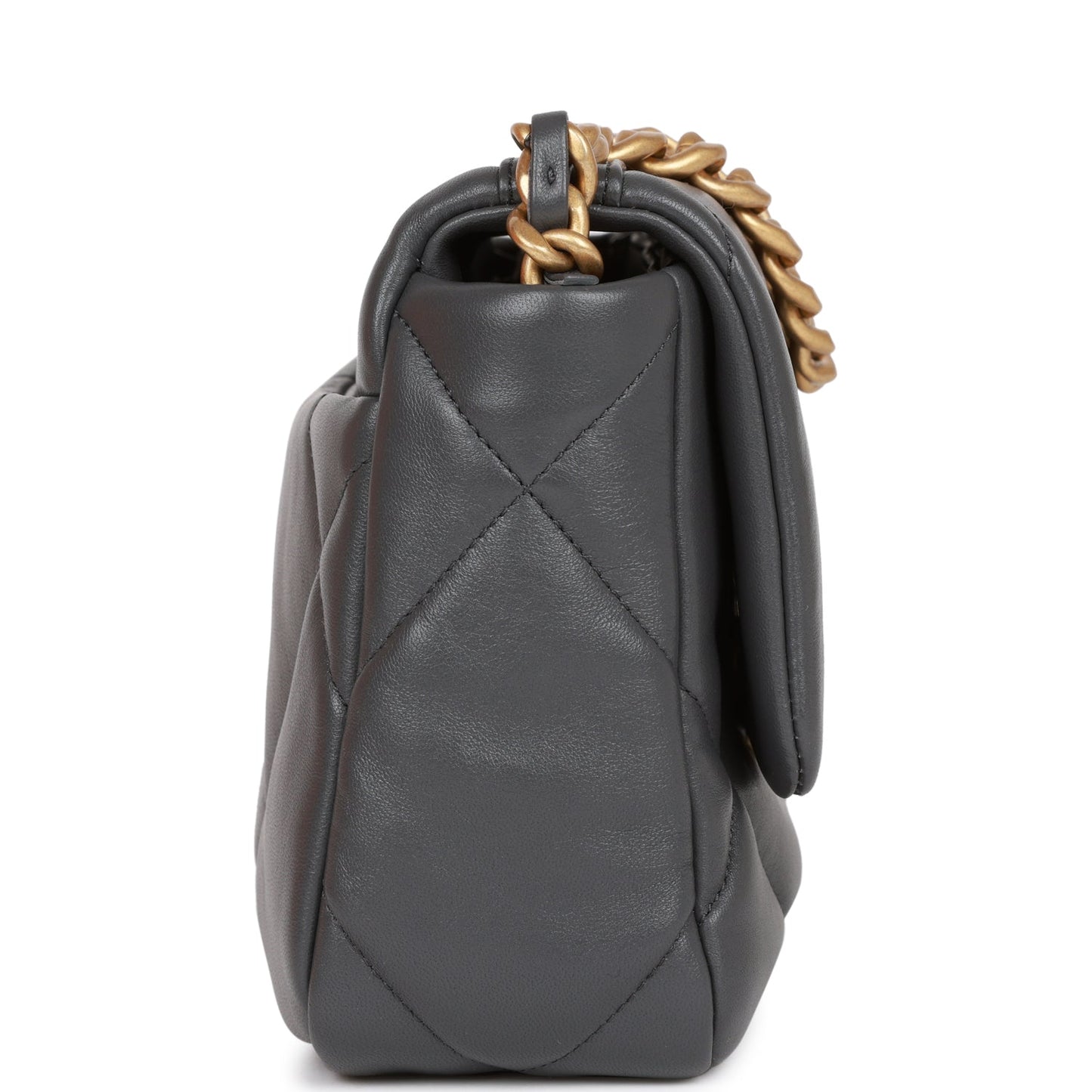Chanel Medium 19 Flap Bag Grey Calfskin Mixed Hardware Rovelle Bags