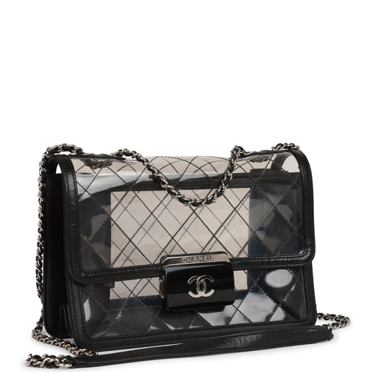 Chanel Naked Beauty Lock Flap Bag Pvc Silver Hardware Rovelle Bags
