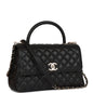 Chanel Small Coco Handle Flap Bag Black Caviar Light Gold Hardware Rovelle Bags