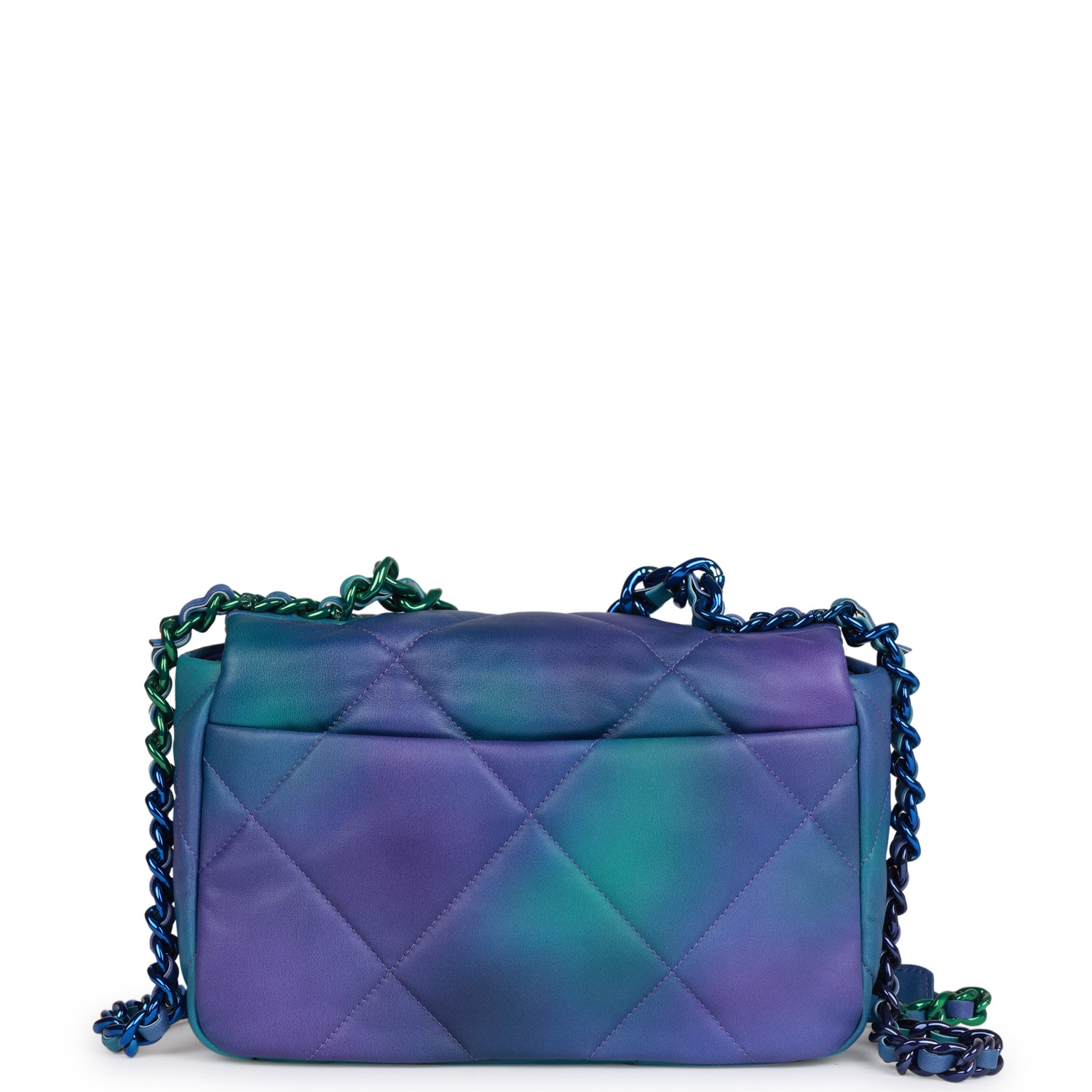 Chanel Medium 19 Flap Bag Tie Dye Calfskin Rainbow Hardware Rovelle Bags