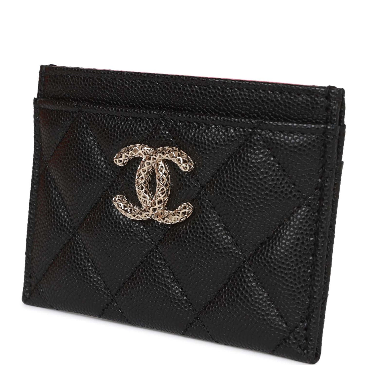 Chanel Card Holder Wallet Black Caviar Light Gold Hardware Rovelle Bags