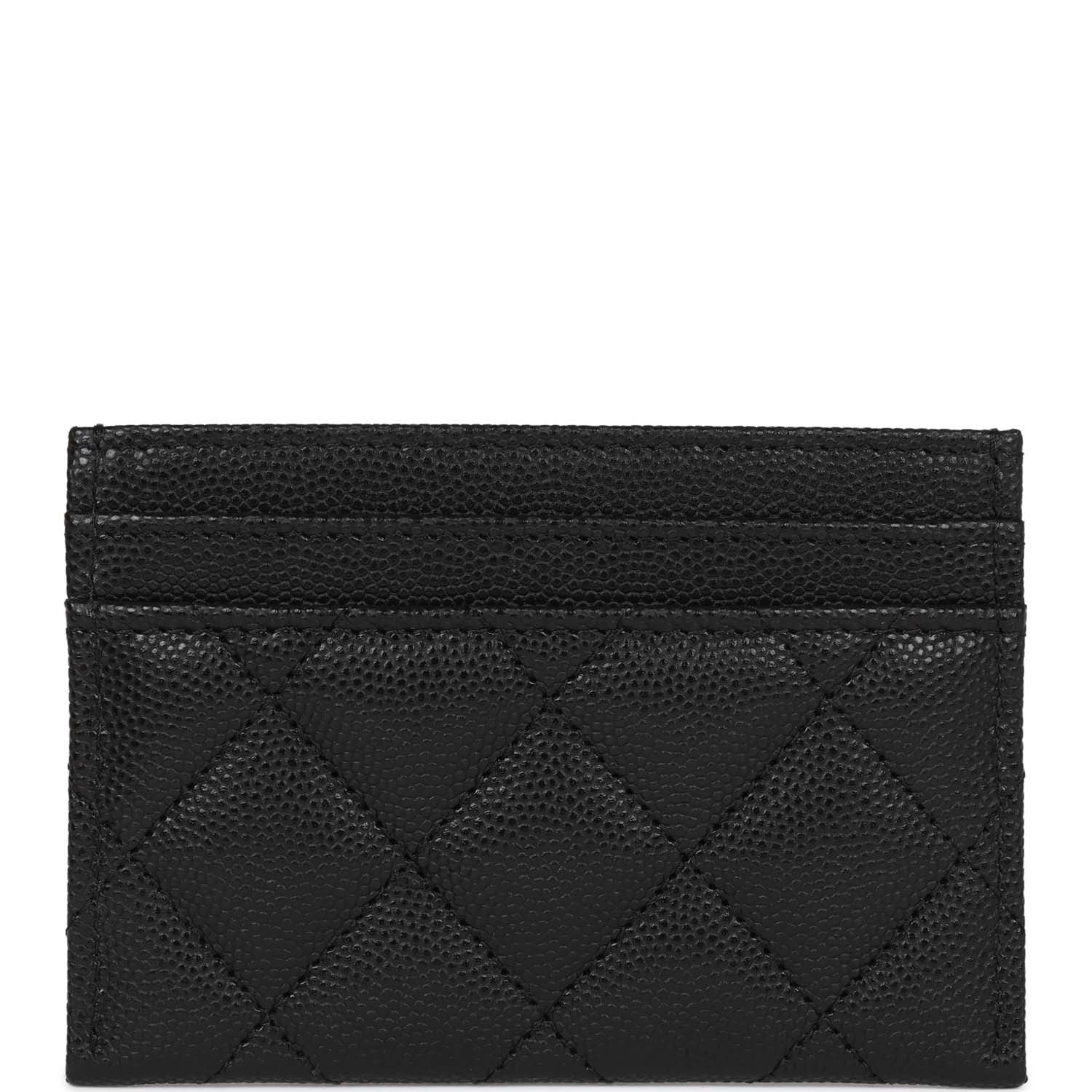 Chanel Card Holder Wallet Black Caviar Light Gold Hardware Rovelle Bags