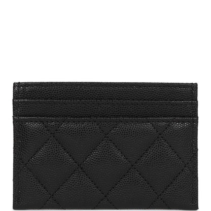 Chanel Card Holder Wallet Black Caviar Light Gold Hardware Rovelle Bags