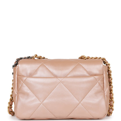 Chanel Medium 19 Flap Bag Beige Iridescent Calfskin Mixed Hardware Rovelle Bags