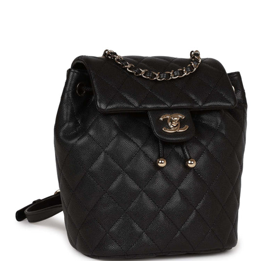 Chanel Mini Urban Spirit Backpack Black Caviar Gold Hardware Rovelle Bags
