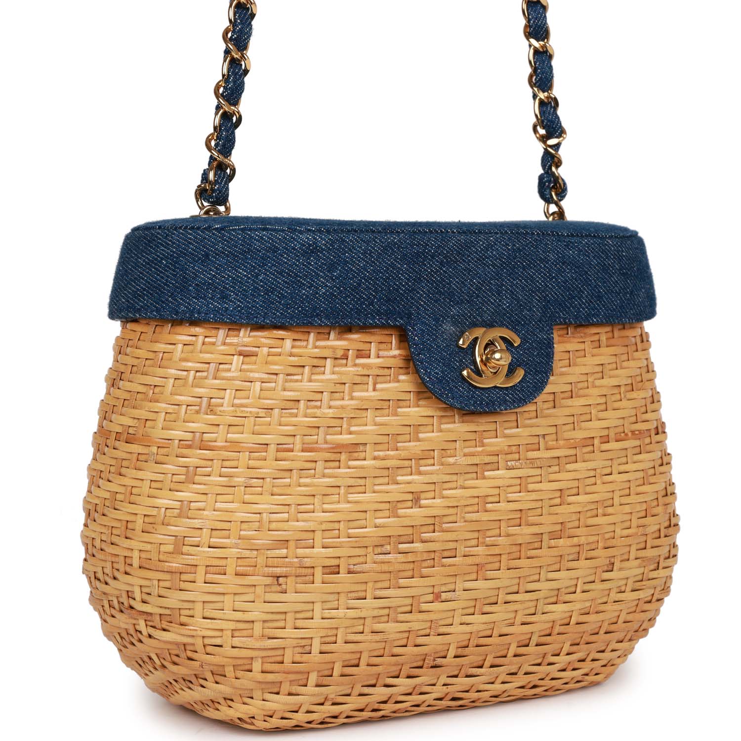 Chanel Luxury Leather Gold Handbag Leather Rovelle Bags