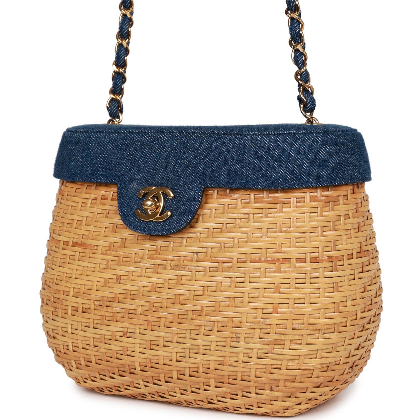 Chanel Luxury Leather Gold Handbag Leather Rovelle Bags