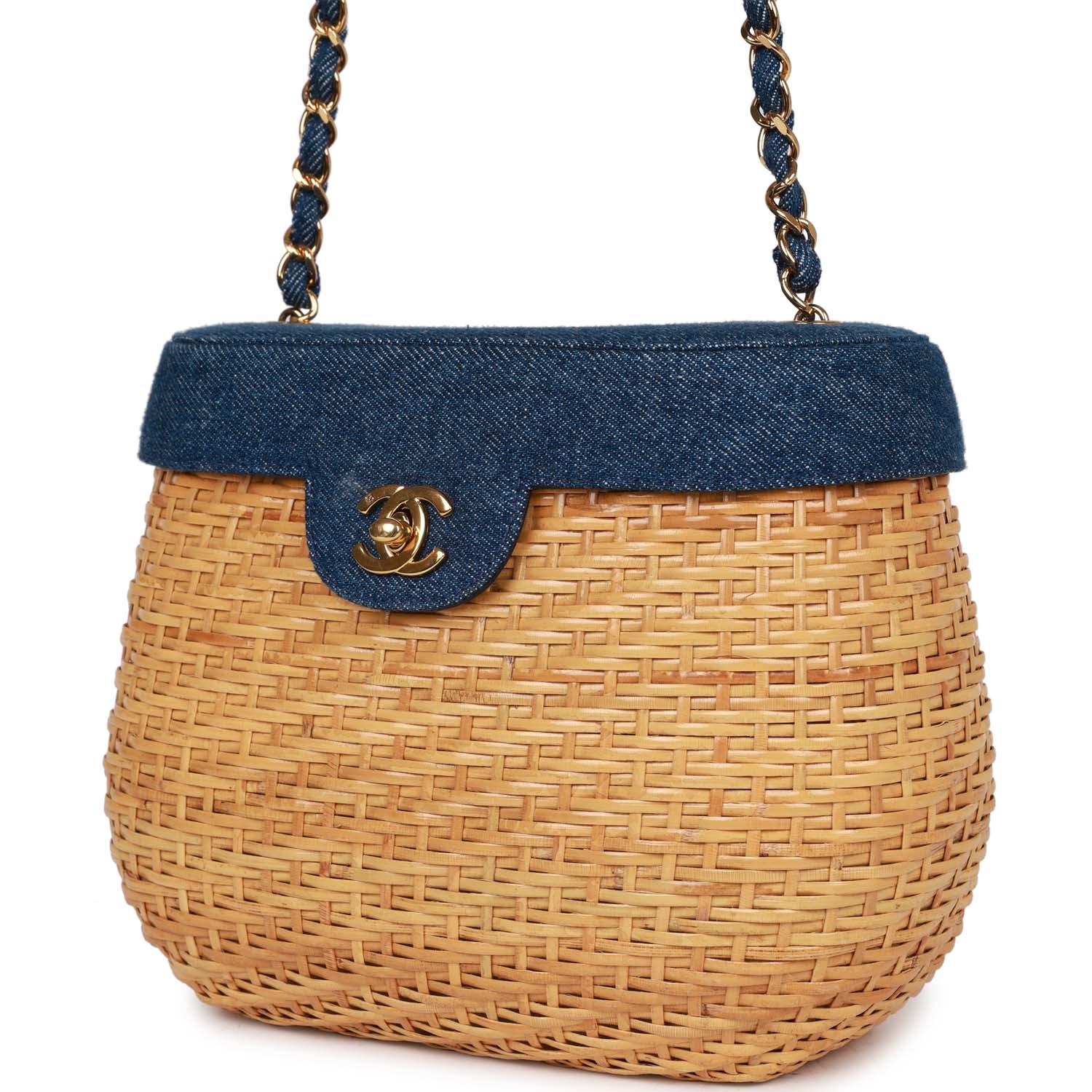 Chanel Luxury Leather Gold Handbag Leather Rovelle Bags