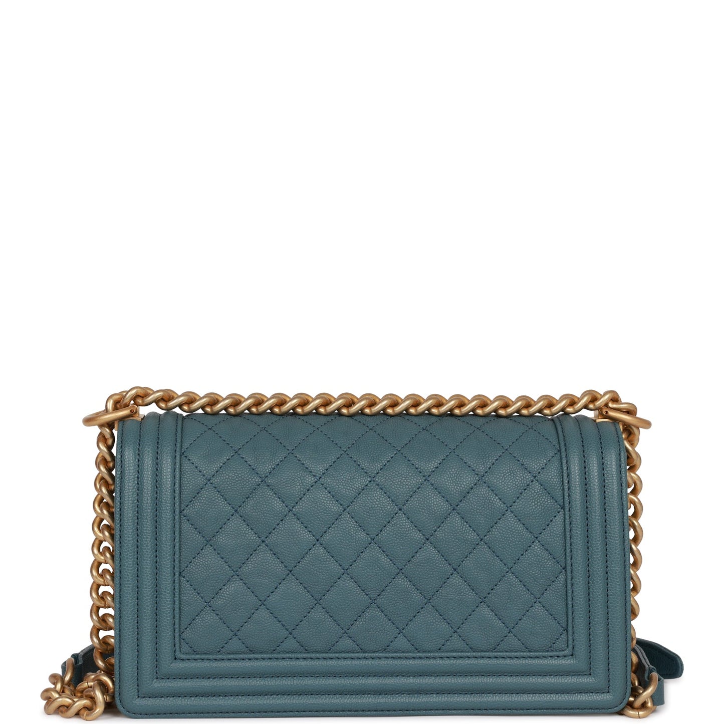 Chanel Medium Boy Bag Blue Caviar Antique Gold Hardware Rovelle Bags