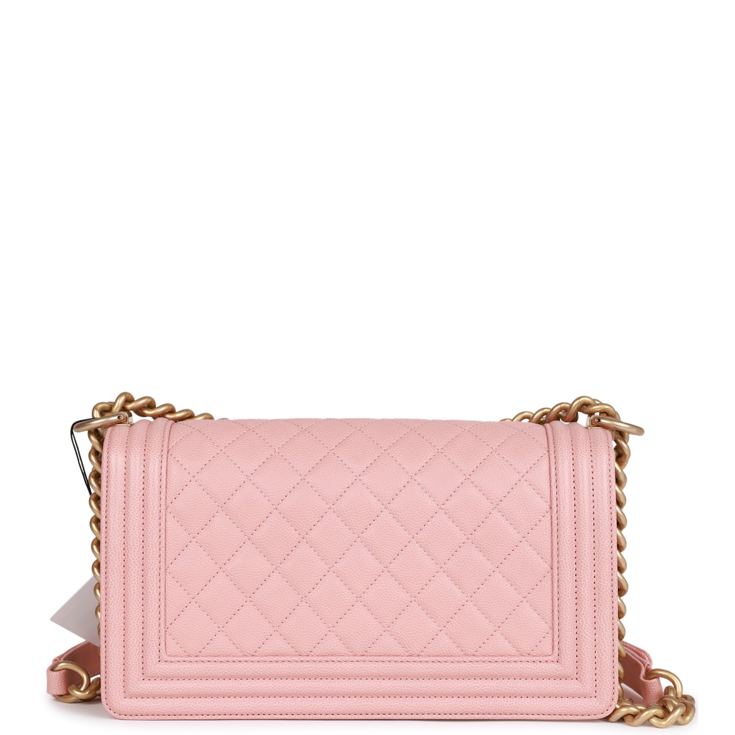 Chanel Medium Boy Bag Pink Caviar Antique Gold Hardware Rovelle Bags