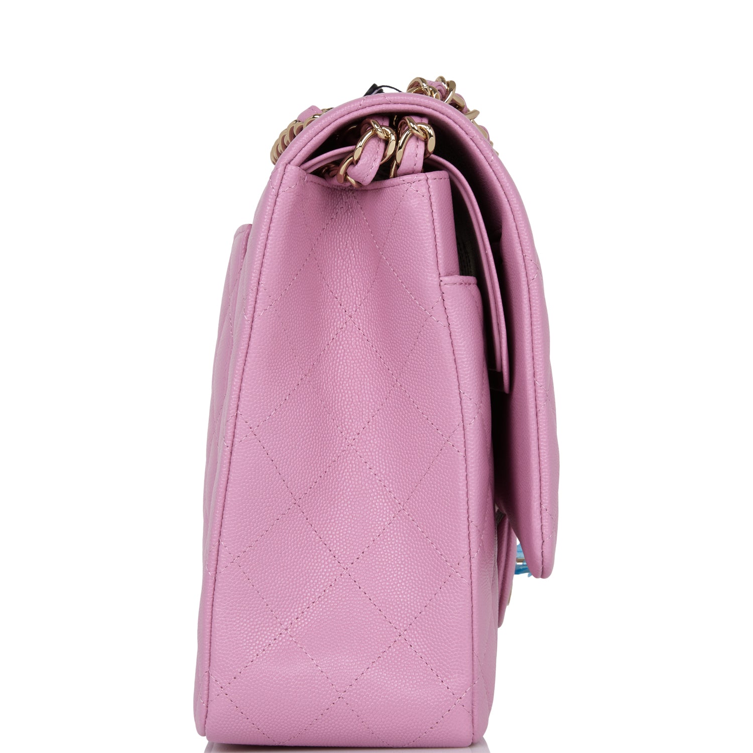 Chanel Maxi Classic Double Flap Bag Dark Pink Caviar Light Gold Hardware Rovelle Bags